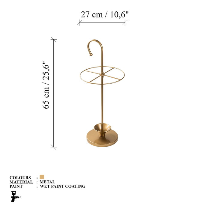Aberto Design Paragüero de Metal Dorado